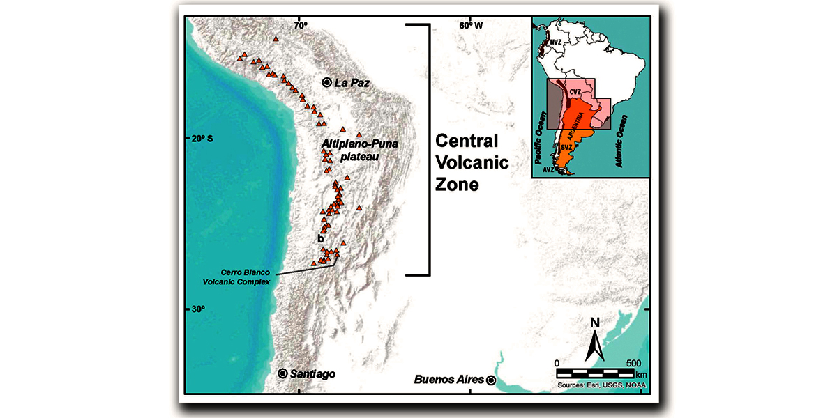 Map shows the location of Cerro Blanco Volcanic Complex (Autor: J.L. Fernández Turiel) 20190403 FotoNoti01