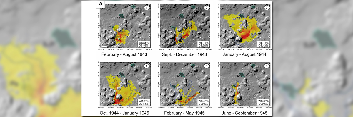 Some of the simulated lava flows corresponding to the Paricutin eruption (Picture: Becerril et al, Natural Hazards)